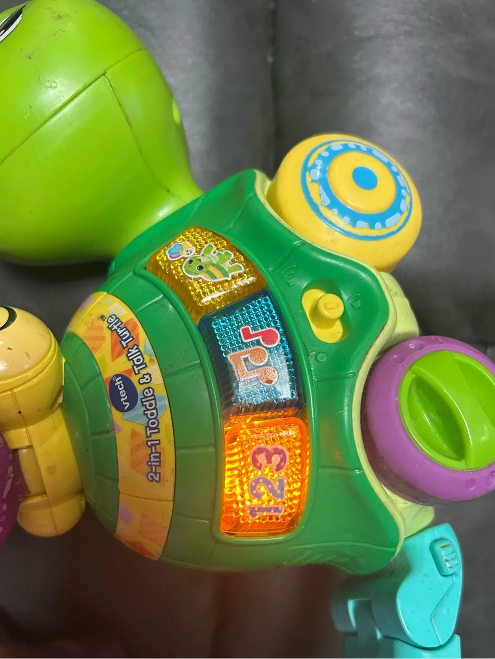 VTech Green & Teal Turtle Pull Toy for Pets Reptile Habitat